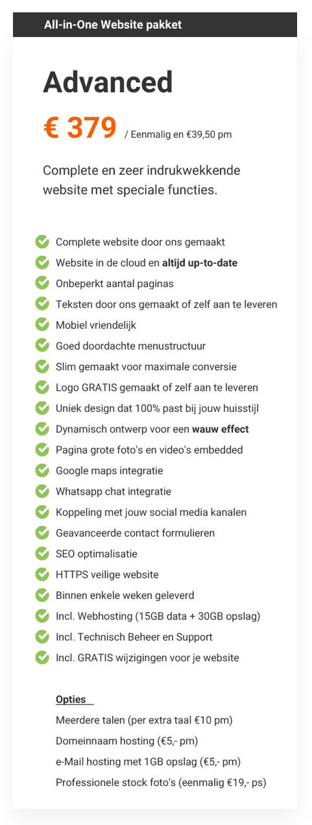 website maken kosten